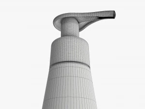 Plastic shampoo bottle with dosator cone shape 3D Model