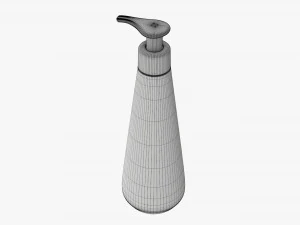 Plastic shampoo bottle with dosator cone shape 3D Model