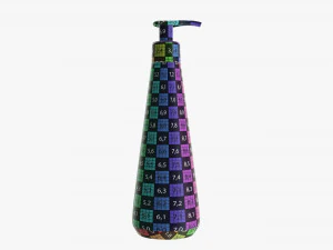 Plastic shampoo bottle with dosator cone shape 3D Model