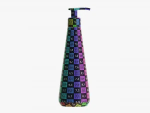 Plastic shampoo bottle with dosator cone shape 3D Model