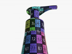 Plastic shampoo bottle with dosator cone shape 3D Model