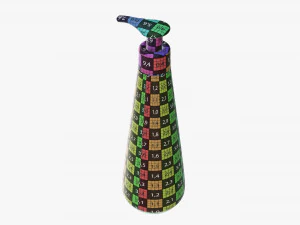 Plastic shampoo bottle with dosator cone shape 3D Model