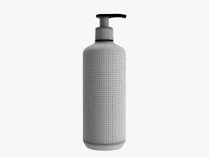 Plastic shampoo bottle with dosator type 2 3D Model