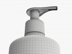 Plastic shampoo bottle with dosator type 2 3D Model