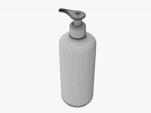 Plastic shampoo bottle with dosator type 2 3D Model