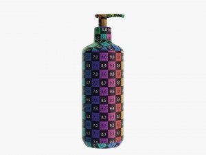 Plastic shampoo bottle with dosator type 2 3D मॉडल