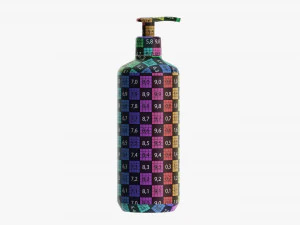 Plastic shampoo bottle with dosator type 2 3D Model