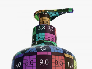 Plastic shampoo bottle with dosator type 2 3D Model