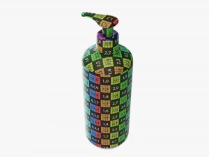 Plastic shampoo bottle with dosator type 2 3D Model