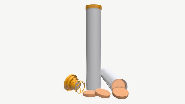 Vitamin tube 3D Model .c4d .max .obj .3ds .fbx .lwo .lw .lws