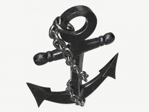 Wall interior decor anchor with chains Modelo 3D