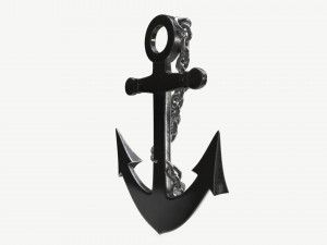 Wall interior decor anchor with chains Modelo 3D