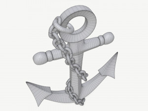 Wall interior decor anchor with chains Modelo 3D