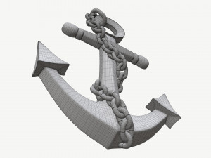 Wall interior decor anchor with chains Modelo 3D