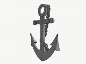 Wall interior decor anchor with chains Modelo 3D