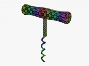Wine bottle corkscrew 3D Model