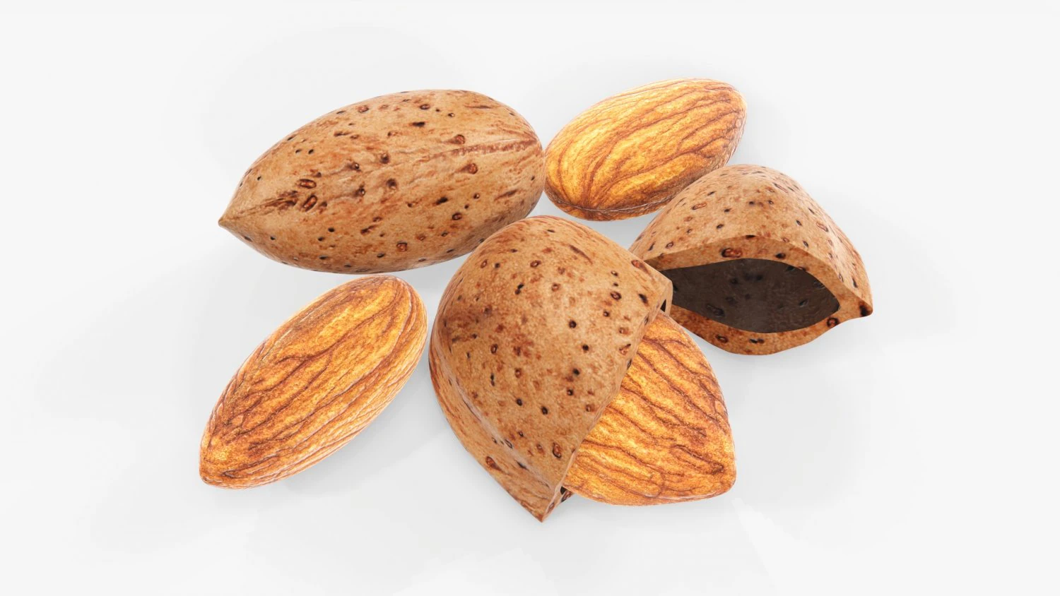 Almond nuts 03 3D Model .c4d .max .obj .3ds .fbx .stl .blend 
