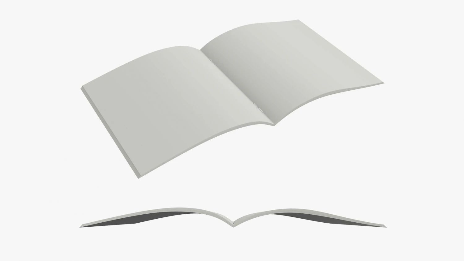 Brochure guide book 02 open 3D Model .c4d .max .obj .3ds .fbx .stl .blend 