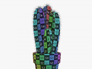 Cactus in planter pot plant 01 3D Model