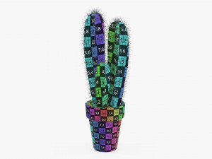 Cactus in planter pot plant 02 Modelo 3D