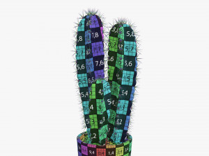 Cactus in planter pot plant 02 Modelo 3D