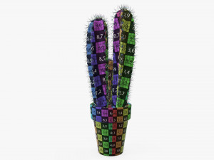 Cactus in planter pot plant 02 Modelo 3D