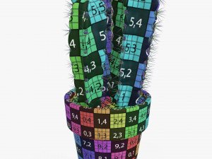 Cactus in planter pot plant 02 Modelo 3D
