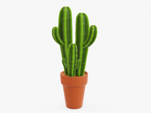 Cactus in planter pot plant 03 stylized Modelo 3D