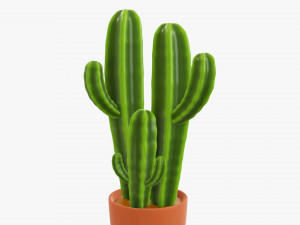 Cactus in planter pot plant 03 stylized Modelo 3D