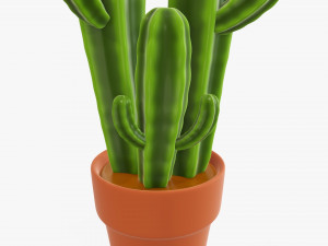 Cactus in planter pot plant 03 stylized Modelo 3D