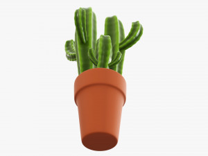Cactus in planter pot plant 03 stylized Modelo 3D