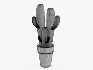 Cactus in planter pot plant 03 stylized Modelo 3D