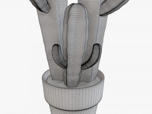 Cactus in planter pot plant 03 stylized Modelo 3D
