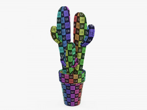 Cactus in planter pot plant 03 stylized Modelo 3D