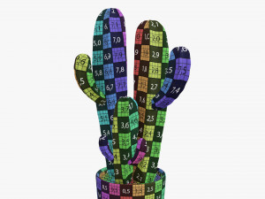 Cactus in planter pot plant 03 stylized Modelo 3D