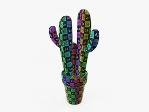 Cactus in planter pot plant 03 stylized Modelo 3D