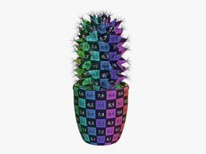 Cactus plant in pot tall Model 3D