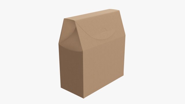 Cardboard cookie box wide cardboard 3D Model .c4d .max .obj .3ds .fbx .stl .blend 