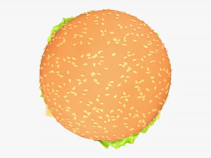 Cheeseburger fast food 01 stylized 3D Model