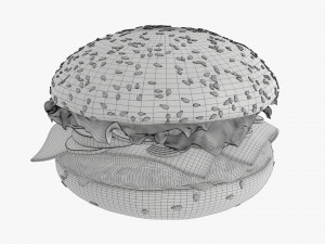Cheeseburger fast food 01 stylized Modelo 3D