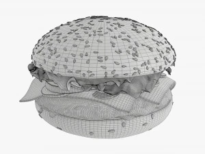 Cheeseburger fast food 01 stylized 3D Model