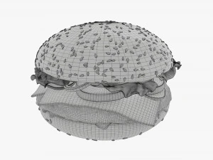 Cheeseburger fast food 01 stylized 3D Model