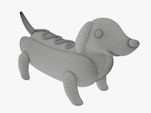 Dachshund puppy in hot dog bun Modelo 3D