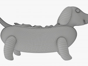 Dachshund puppy in hot dog bun Modelo 3D
