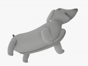 Dachshund puppy in hot dog bun Modelo 3D