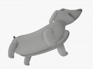 Dachshund puppy in hot dog bun 3D Model