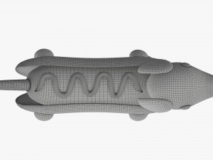 Dachshund puppy in hot dog bun Modelo 3D