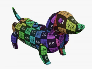 Dachshund puppy in hot dog bun 3D Model
