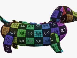 Dachshund puppy in hot dog bun 3D Model