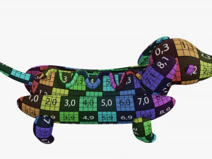 Dachshund puppy in hot dog bun 3D Model